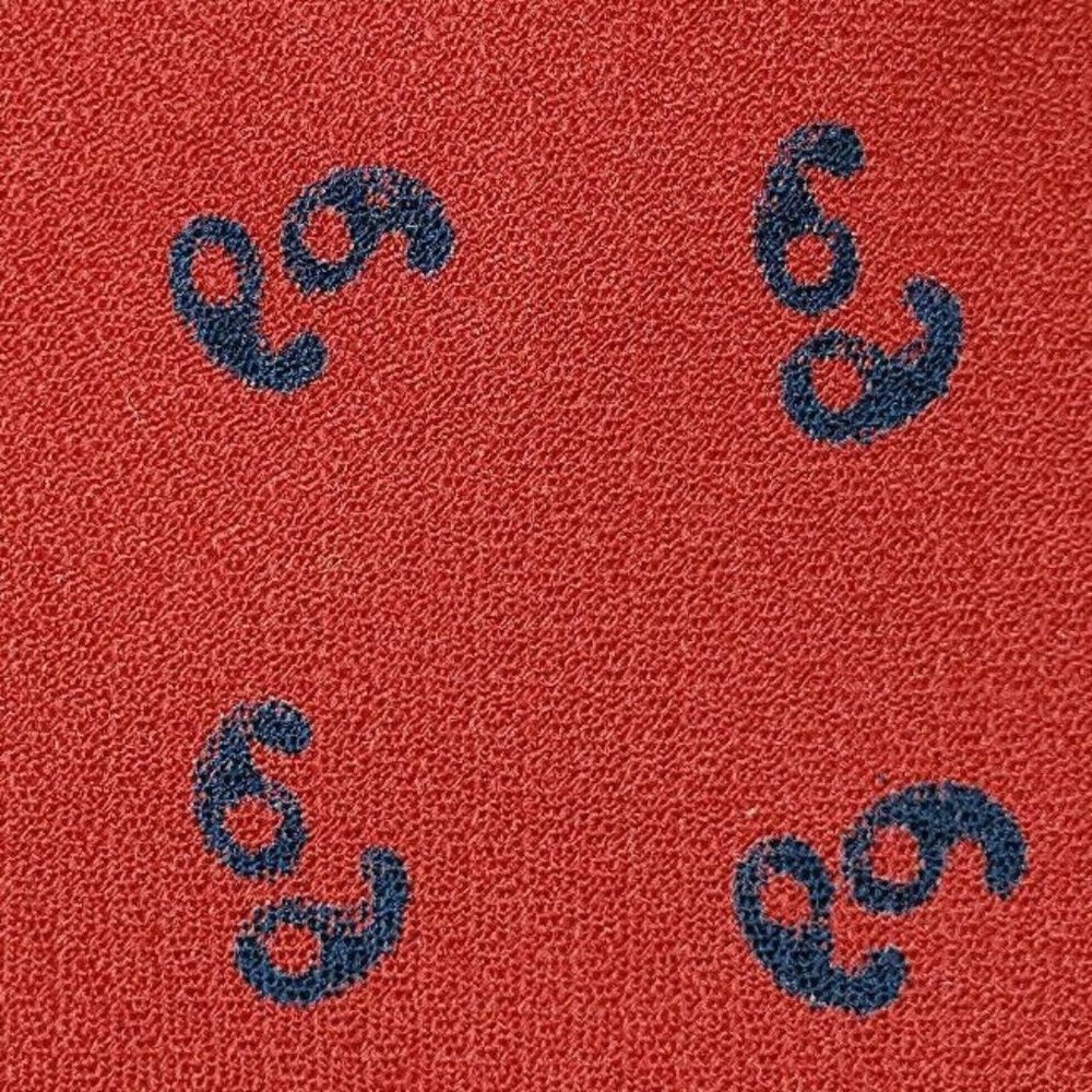 1940s 1950s VINTAGE RED WOOL TIE ~ VICTORIA of ENGLAND ~ SPACE AGE DOO WOP ~ 48"